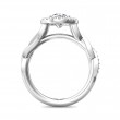 FlyerFit® 18K White Gold Split Shank Engagement Ring