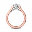 FlyerFit® 14K Pink Gold Shank And White Gold Top Channel and Shared Prong Engagement Ring