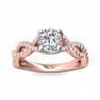 FlyerFit® 18K Pink Gold Shank And White Gold Top Split Shank Engagement Ring