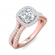 FlyerFit® 14K Pink Gold Shank And White Gold Top Split Shank Engagement Ring