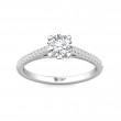 FlyerFit® 14K White Gold Micropave Engagement Ring