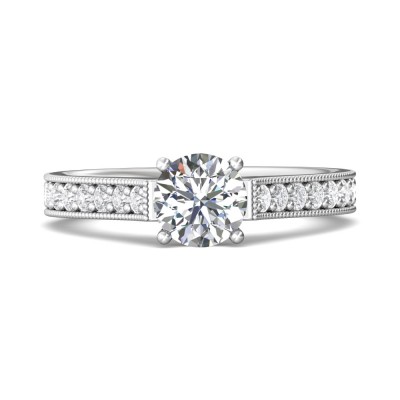 FlyerFit® Platinum Micropave Engagement Ring
