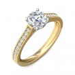 FlyerFit® 14K Yellow and 14K White Gold Micropave Engagement Ring