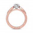 FlyerFit® 18K Pink Gold Shank And White Gold Top Vintage Engagement Ring