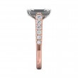 FlyerFit® 18K Pink Gold Shank And White Gold Top Micropave Engagement Ring