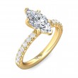 FlyerFit® 18K Yellow Gold Micropave Engagement Ring