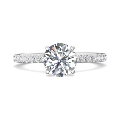 FlyerFit® Platinum Micropave Engagement Ring