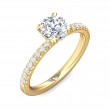 FlyerFit® 18K Yellow Gold Micropave Engagement Ring