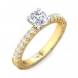 FlyerFit® 18K Yellow Gold Shank And White Gold Top Vintage Engagement Ring