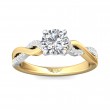 FlyerFit® 14K Yellow Gold Shank And Platinum Top Split Shank Engagement Ring