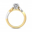 FlyerFit® 18K Yellow Gold Shank And Platinum Top Split Shank Engagement Ring
