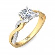FlyerFit® 18K Yellow Gold Shank And Platinum Top Split Shank Engagement Ring
