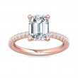 FlyerFit® 18K Pink Gold Micropave Engagement Ring