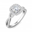FlyerFit® 18K White Gold Split Shank Engagement Ring