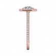 FlyerFit® 18K Pink Gold Micropave Halo Engagement Ring