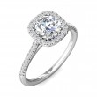 FlyerFit® Platinum Micropave Halo Engagement Ring