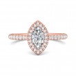 FlyerFit® 14K Pink Gold Micropave Halo Engagement Ring