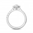 FlyerFit® 14K White Gold Shank And Platinum Top Micropave Halo Engagement Ring