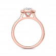 FlyerFit® 18K Pink Gold Micropave Halo Engagement Ring