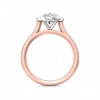 FlyerFit® 14K Pink Gold Shank And White Gold Top Micropave Halo Engagement Ring