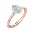FlyerFit® 14K Pink Gold Shank And White Gold Top Micropave Halo Engagement Ring