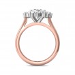 FlyerFit® 18K Pink Gold Shank And White Gold Top Solitaire Engagement Ring