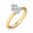 FlyerFit® 14K Yellow Gold Shank And Platinum Top Solitaire Engagement Ring