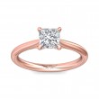FlyerFit® 18K Pink Gold Solitaire Engagement Ring