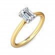 FlyerFit® 18K Yellow Gold Shank And Platinum Top Solitaire Engagement Ring
