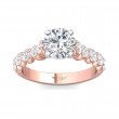 FlyerFit® 18K Pink Gold Shank And White Gold Top Channel and Shared Prong Engagement Ring