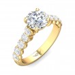 FlyerFit® 18K Yellow Gold Channel and Shared Prong Engagement Ring