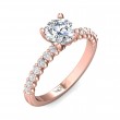 FlyerFit® 18K Pink Gold Channel and Shared Prong Engagement Ring