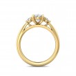 FlyerFit® 18K Yellow Gold Three Stone Engagement Ring