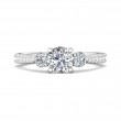 FlyerFit® 18K White Gold Three Stone Engagement Ring