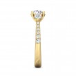 FlyerFit® 18K Yellow Gold Three Stone Engagement Ring