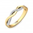 FlyerFit® 14K Yellow and 14K White Gold Micropave Cutdown Wedding Band