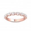 FlyerFit® 18K Pink Gold Shared Prong Wedding Band