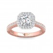 FlyerFit® 14K Pink Gold Shank And White Gold Top Vintage Engagement Ring