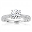 Round Diamond Pavé Filigree Engagement Ring
