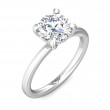 FlyerFit® 18K White Gold Shank And Platinum Top Solitaire Engagement Ring