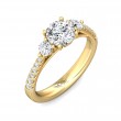 FlyerFit® 14K Yellow Gold Three Stone Engagement Ring