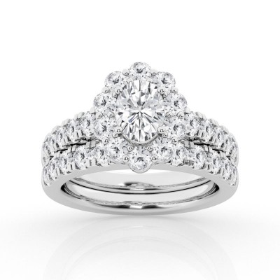 3ct Oval Halo Engagement Ring