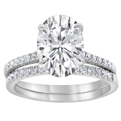 3.5ct Oval Hidden Halo Engagement Ring