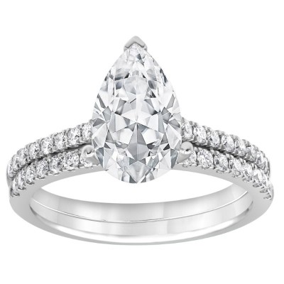 3.5ct Pear Hidden Halo Engagement Ring