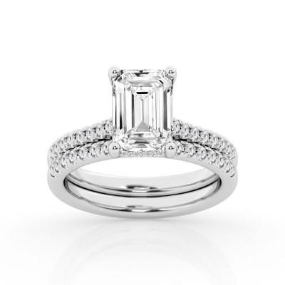 4.5ct Emerald Hidden Halo Engagement Ring