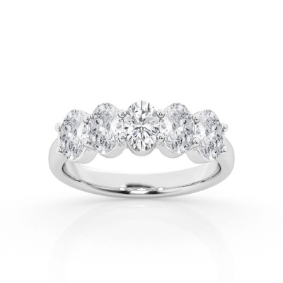 3.5ct Oval Five Stone Ring