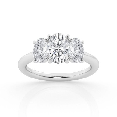 3ct Oval Three Stone Engagement Ring