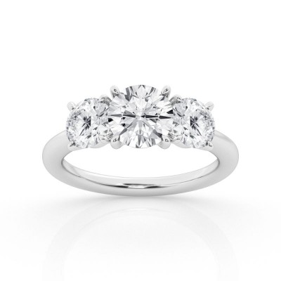 3ct Round Three Stone Engagement Ring