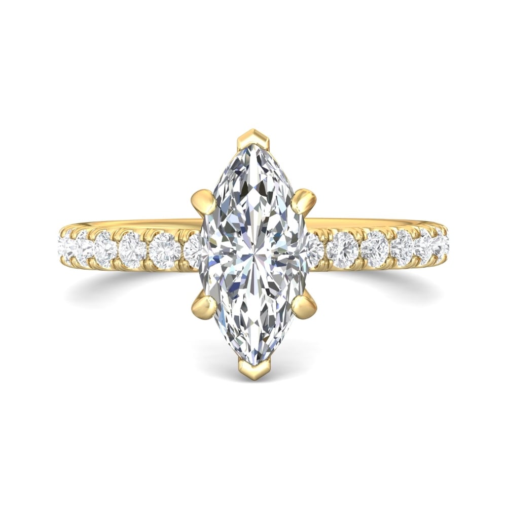 Marquise Diamond Micro Pave Engagement Ring