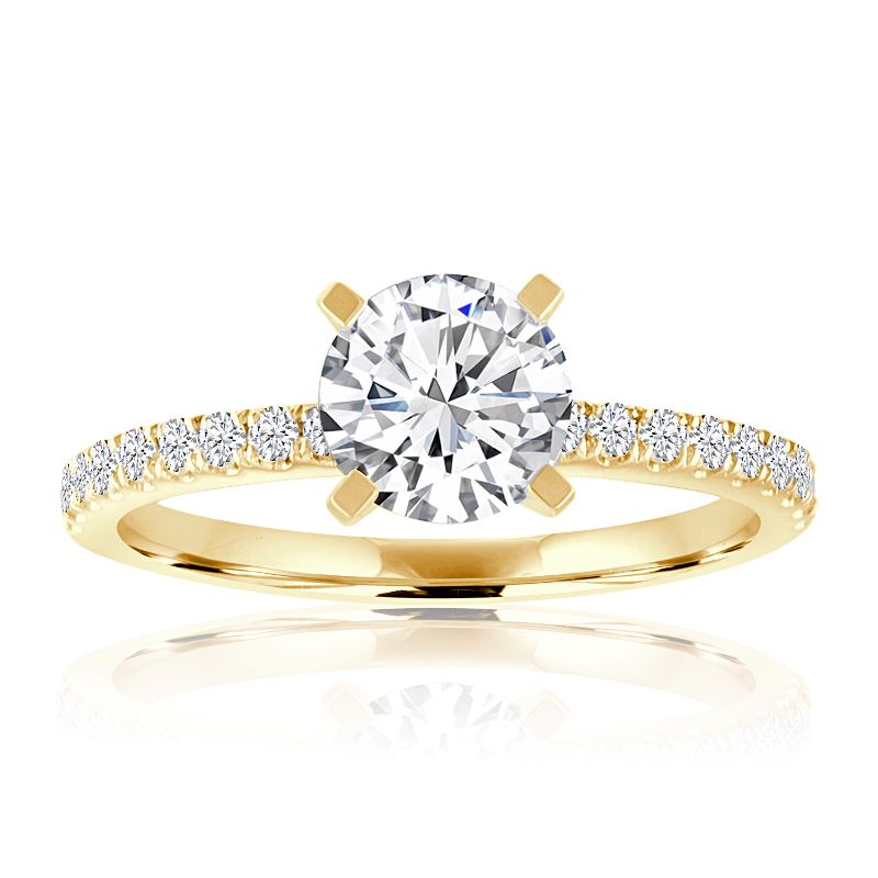 Round Diamond Pavé Engagement Ring